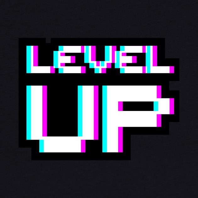 Level Up - bold White by Just In Tee Shirts